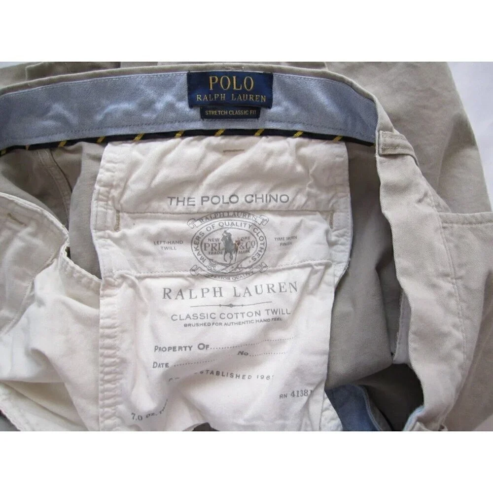 Men's Polo Ralph Lauren Stretch Classic Fit Cotton Twill Shorts Sz 36 (MP125)